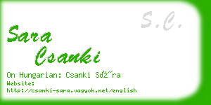 sara csanki business card